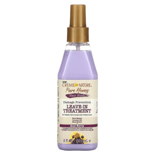 Creme of Nature Pure Honey Hair Food Acai Berry Leave In Treatment 8Oz