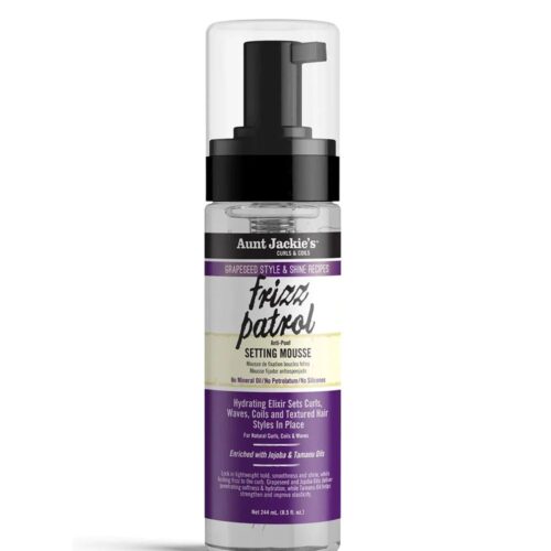 Aunt Jackie's Grapeseed Frizz Patrol Setting Mousse, 8.5 Fl. Oz