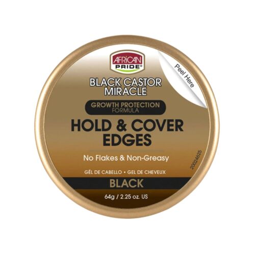 African Pride Black Castor Miracle Hold & Cover Edges 2.25 Oz