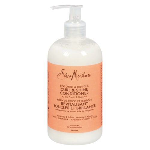 Shea Moisture Silicone-Free Curl Shine Coconut & Hibiscus Conditioner For Curly Hair, 13 Fl Oz