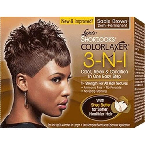 Luster's Shortlooks Hair Color Relaxer Kit, 3N1 Brown