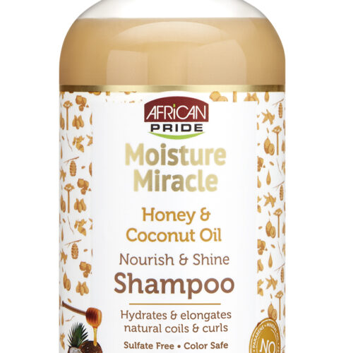 African Pride Moisture Miracle Honey & Coconut Oil Nourish & Shine Shampoo 12 Oz