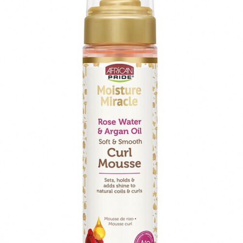 African Pride Moisture Miracle Rose Water & Argan Oil Soft & Smooth Curl Mousse 8.5oz