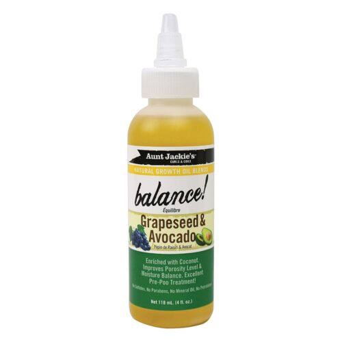 Aunt Jackie's Growth Oil Balance Grapeseed & Avocado 4 Oz