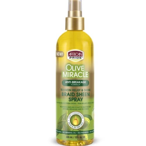 African Pride Olive Miracle Anti-Breakage Braid Sheen Spray 12oz