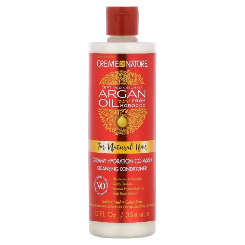 Creme of Nature Argan Oil Creamy Hydration Co-Wash Cleansing Conditioner, 12 Oz